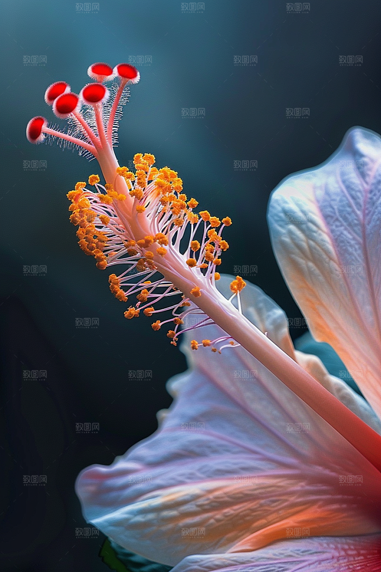 木槿花夏季花卉摄影图