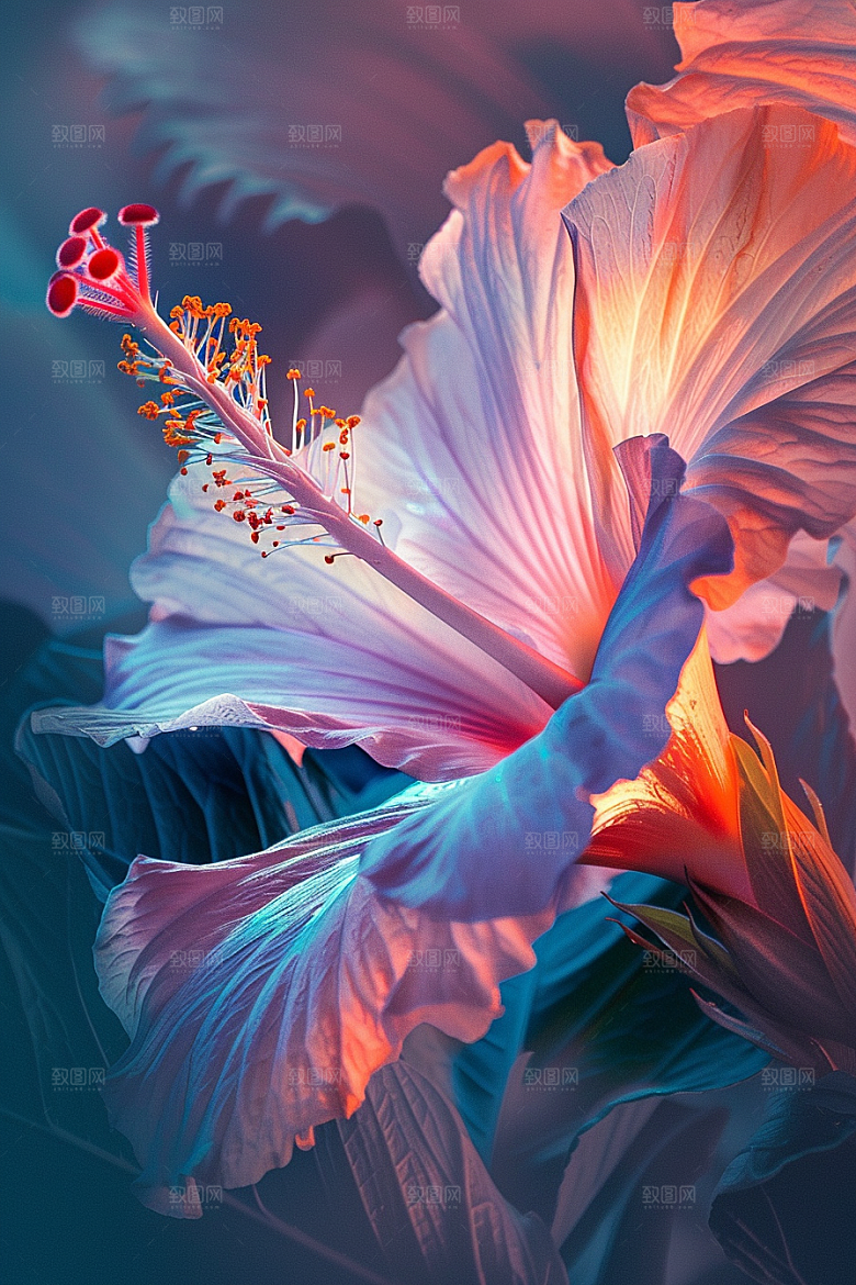 木槿花夏季自然摄影图