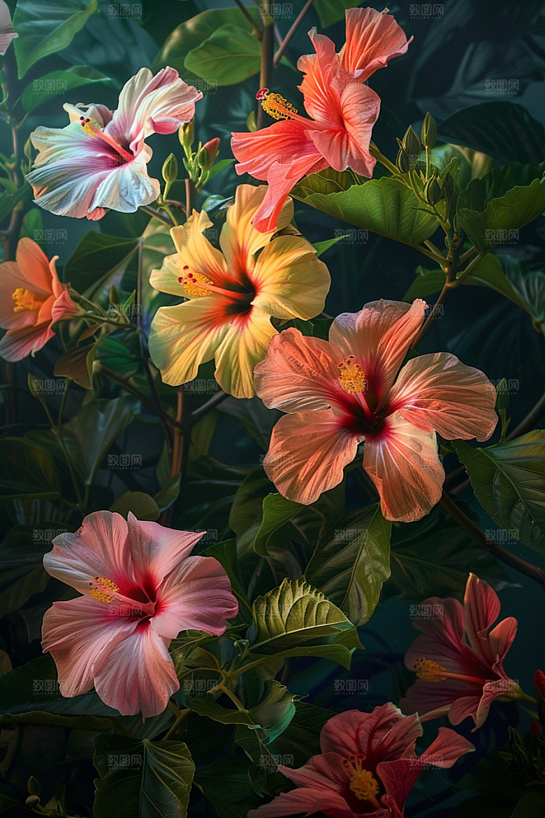 木槿花夏天夏季摄影图