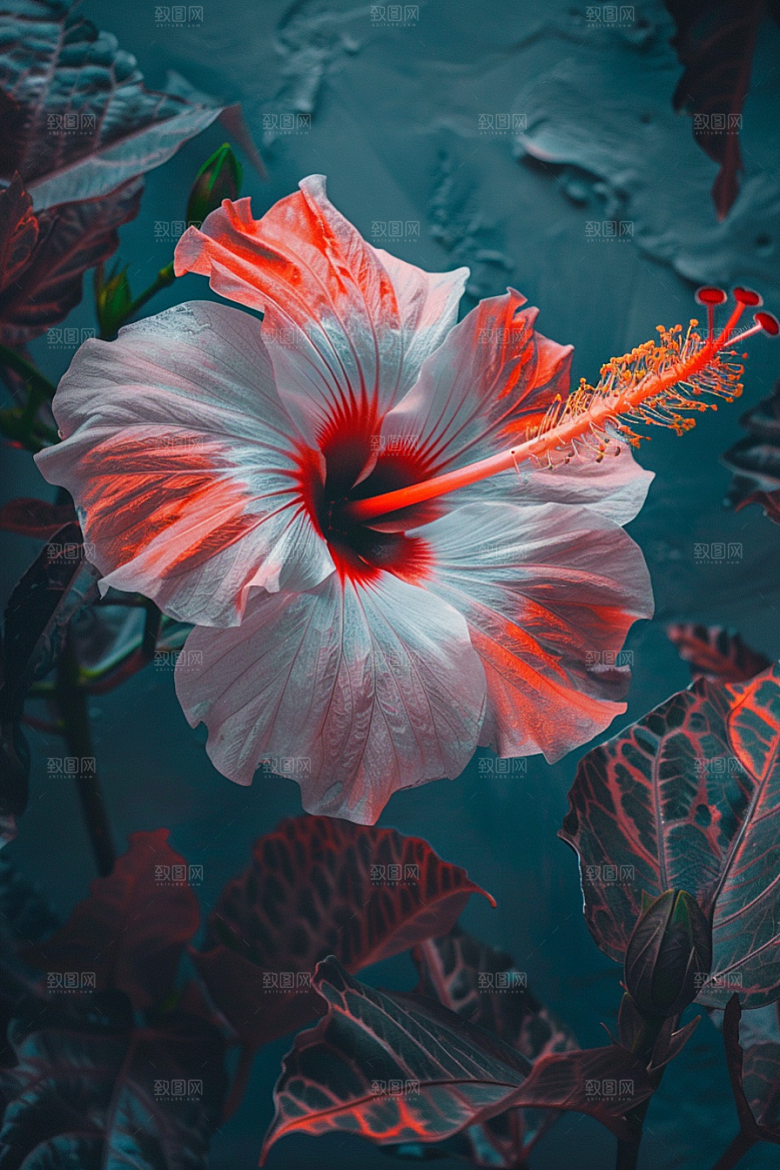木槿花高清花朵摄影图