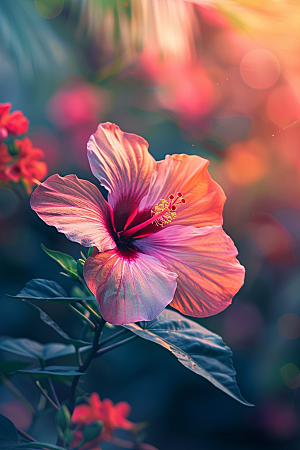 木槿花自然木棉摄影图