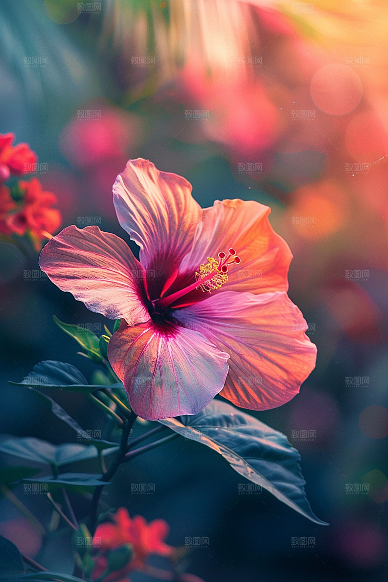 木槿花自然木棉摄影图
