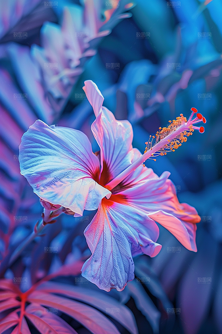 木槿花花卉植物摄影图