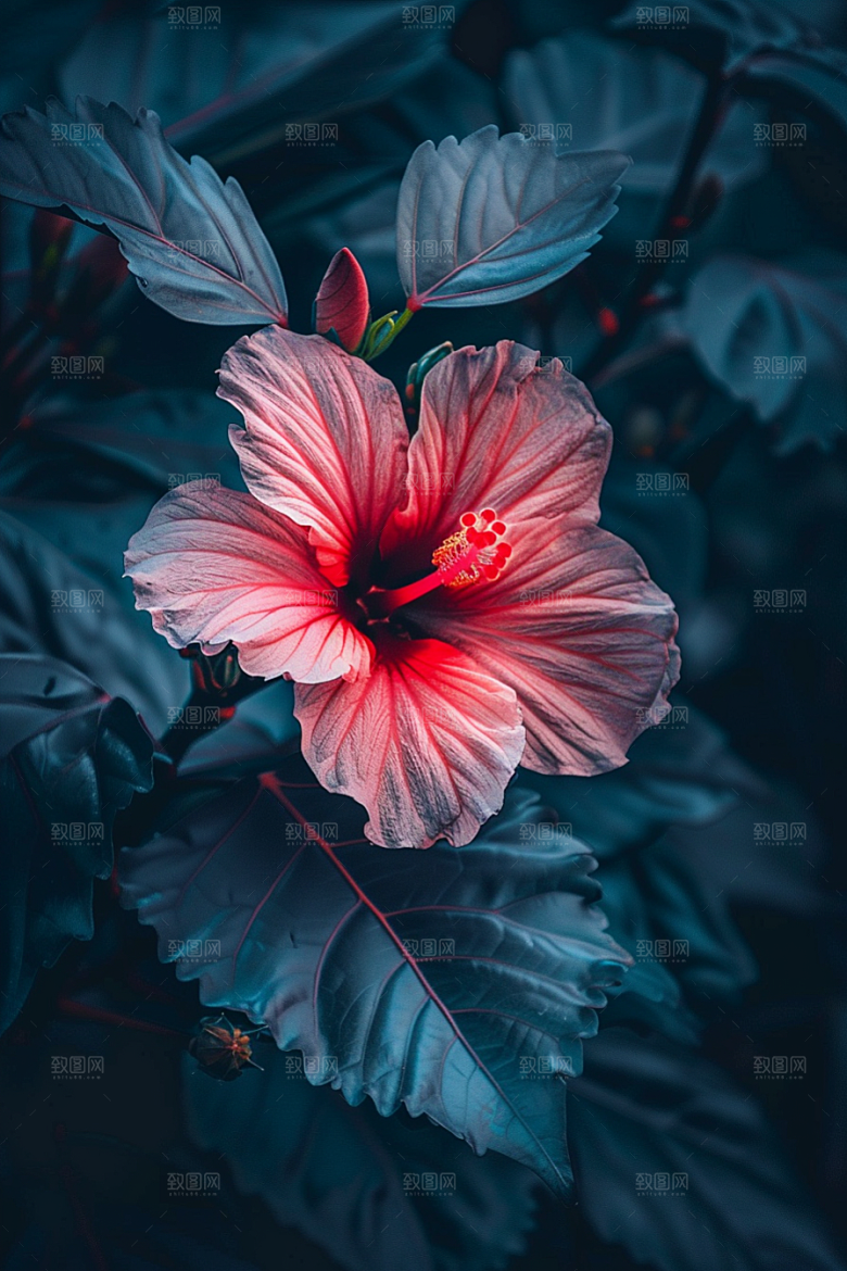 木槿花自然夏天摄影图