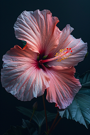 木槿花清新花朵摄影图