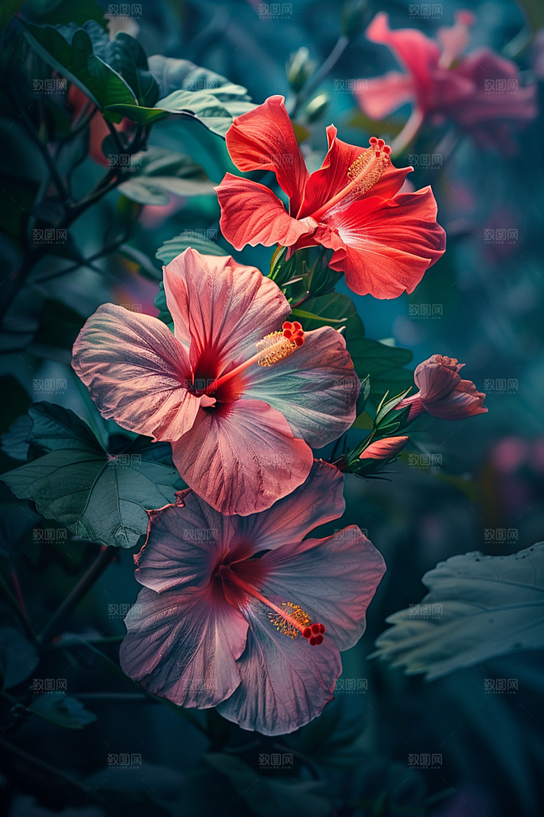 木槿花高清夏季摄影图