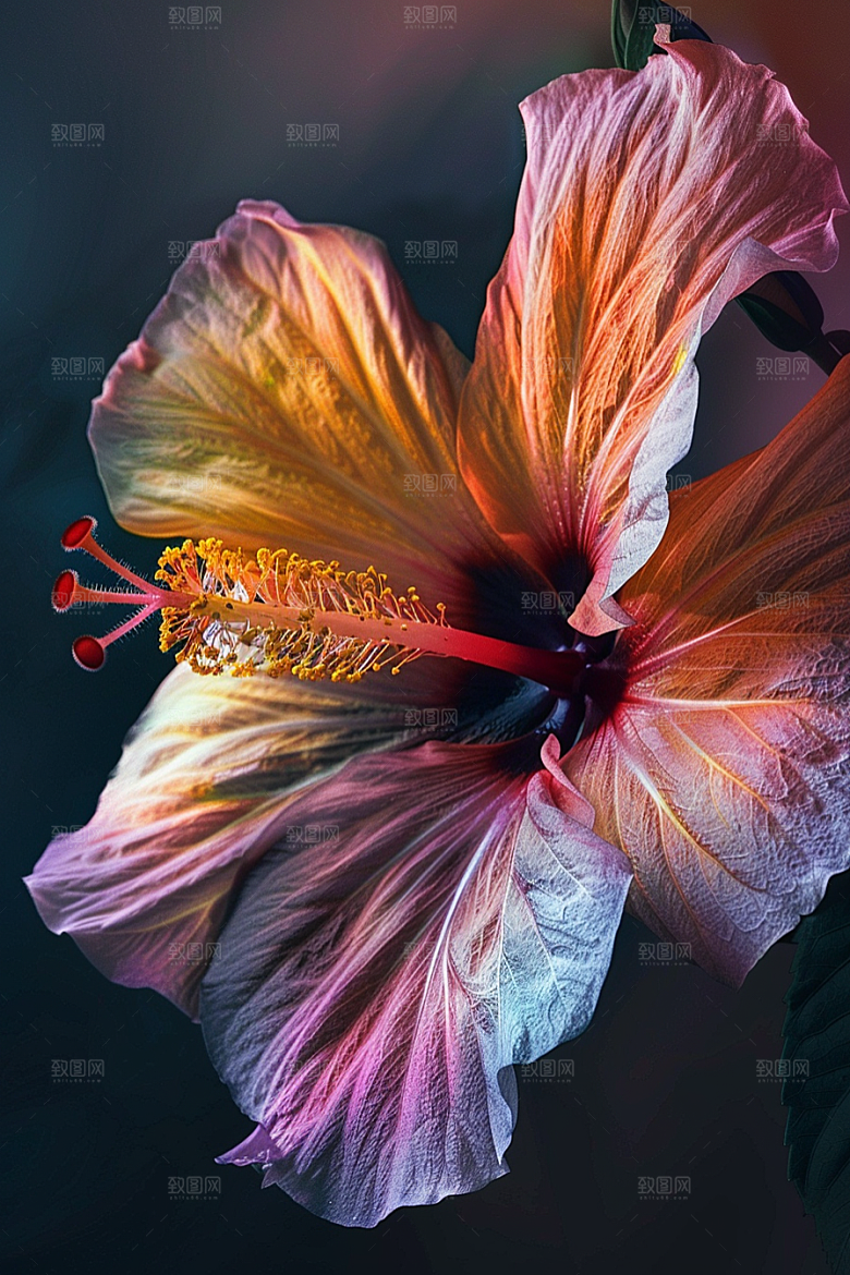 木槿花唯美夏天摄影图