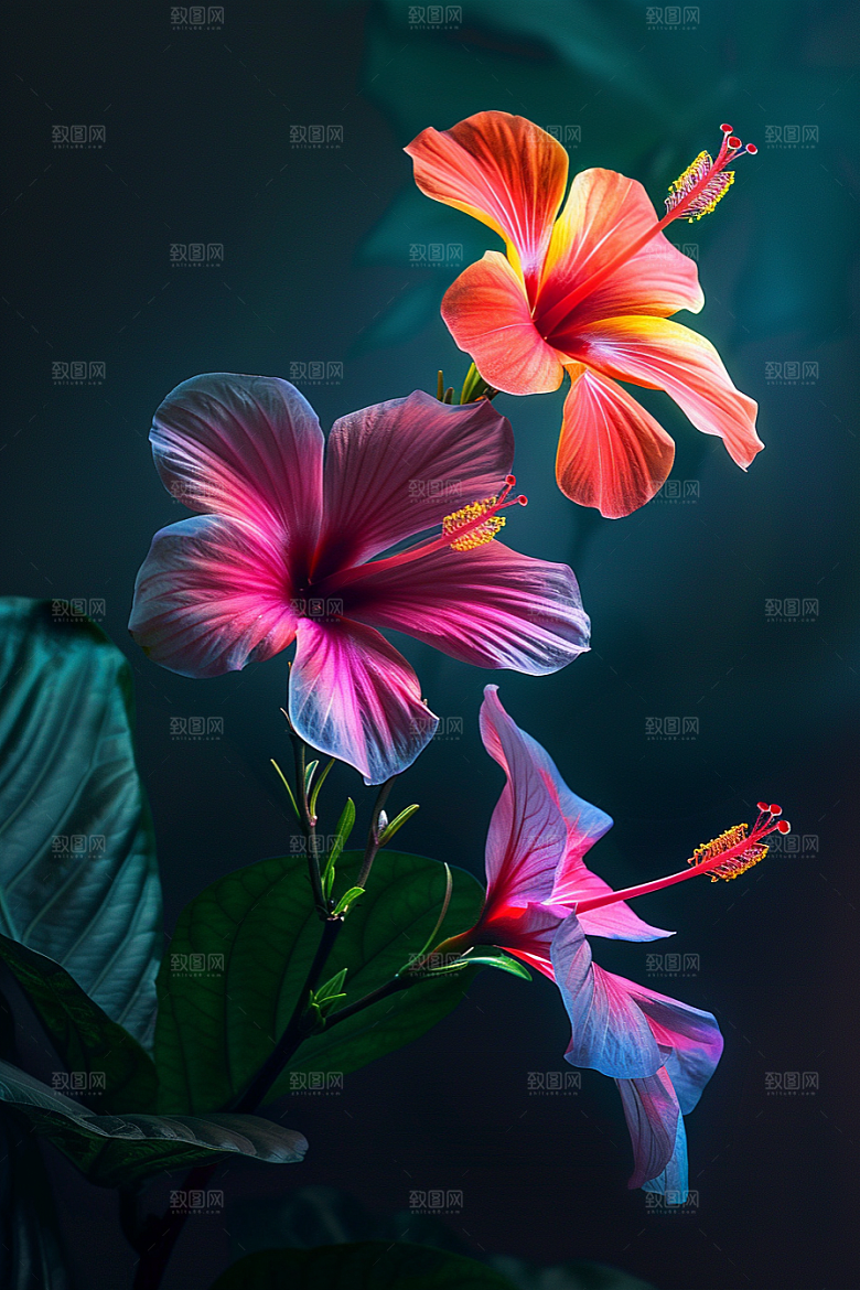 木槿花夏季夏天摄影图
