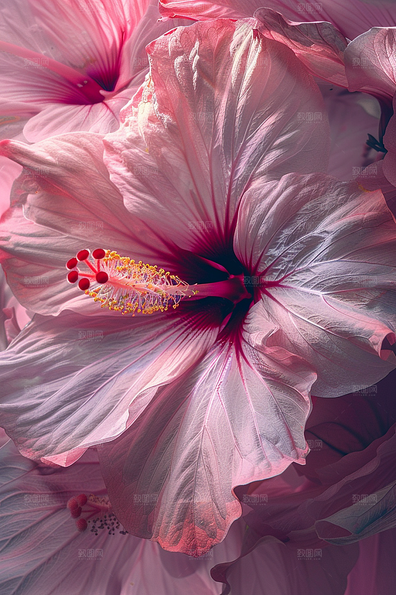 木槿花自然花朵摄影图