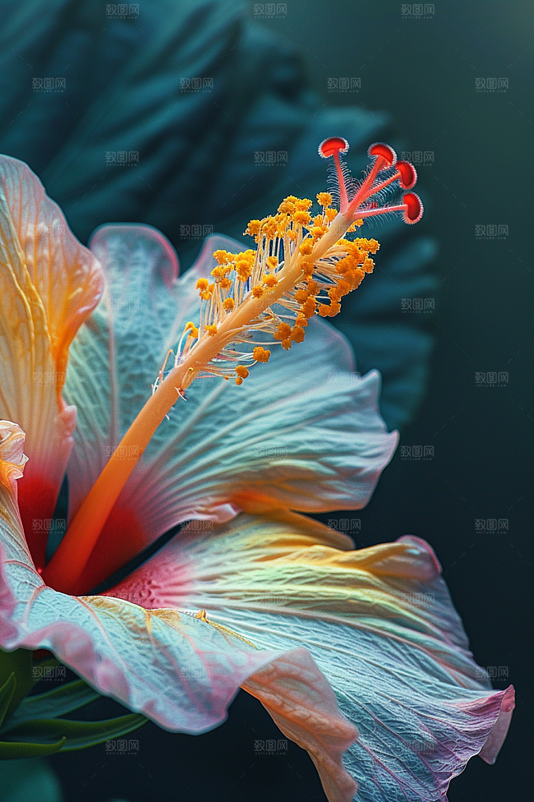 木槿花唯美花朵摄影图