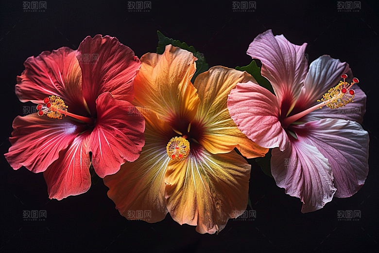 木槿花花朵夏天摄影图