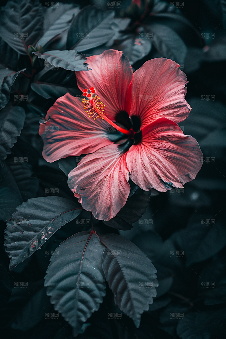 木槿花花朵夏天摄影图