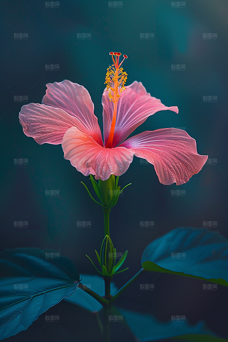 木槿花唯美自然摄影图