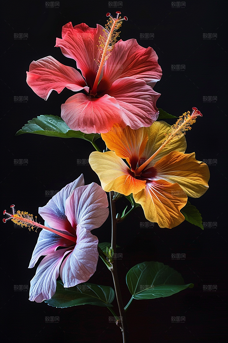 木槿花高清植物摄影图