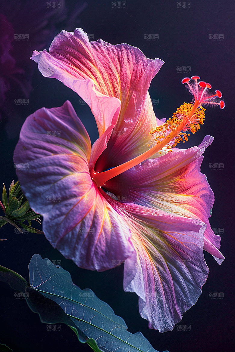 木槿花彩色高清摄影图