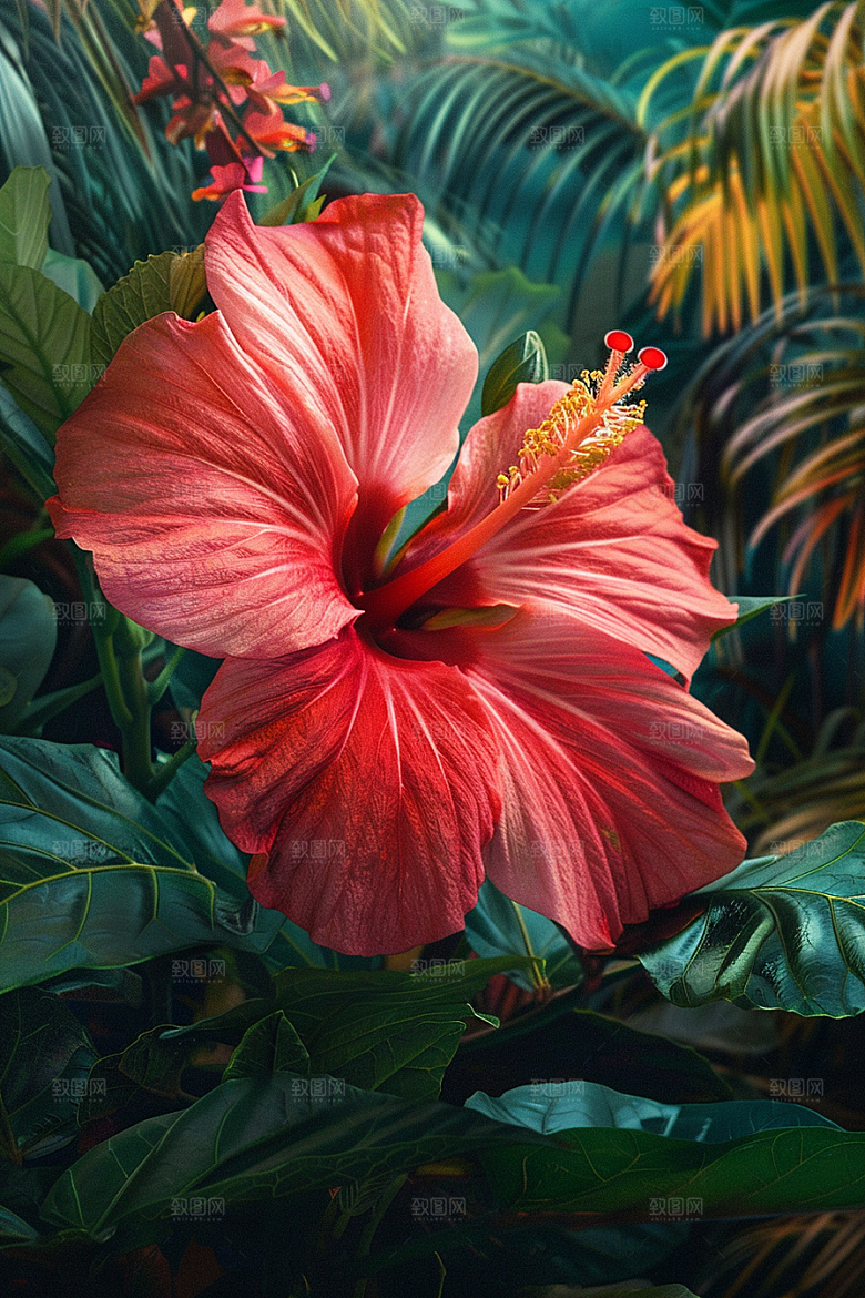 木槿花自然木棉摄影图