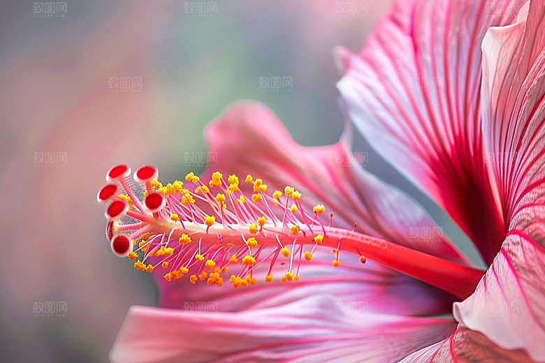 木槿花植物彩色摄影图