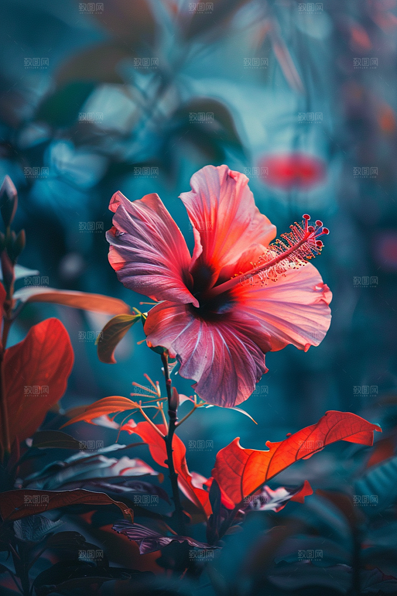 木槿花夏季唯美摄影图