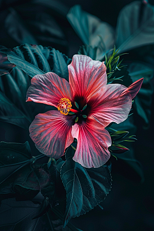 木槿花植物花卉摄影图
