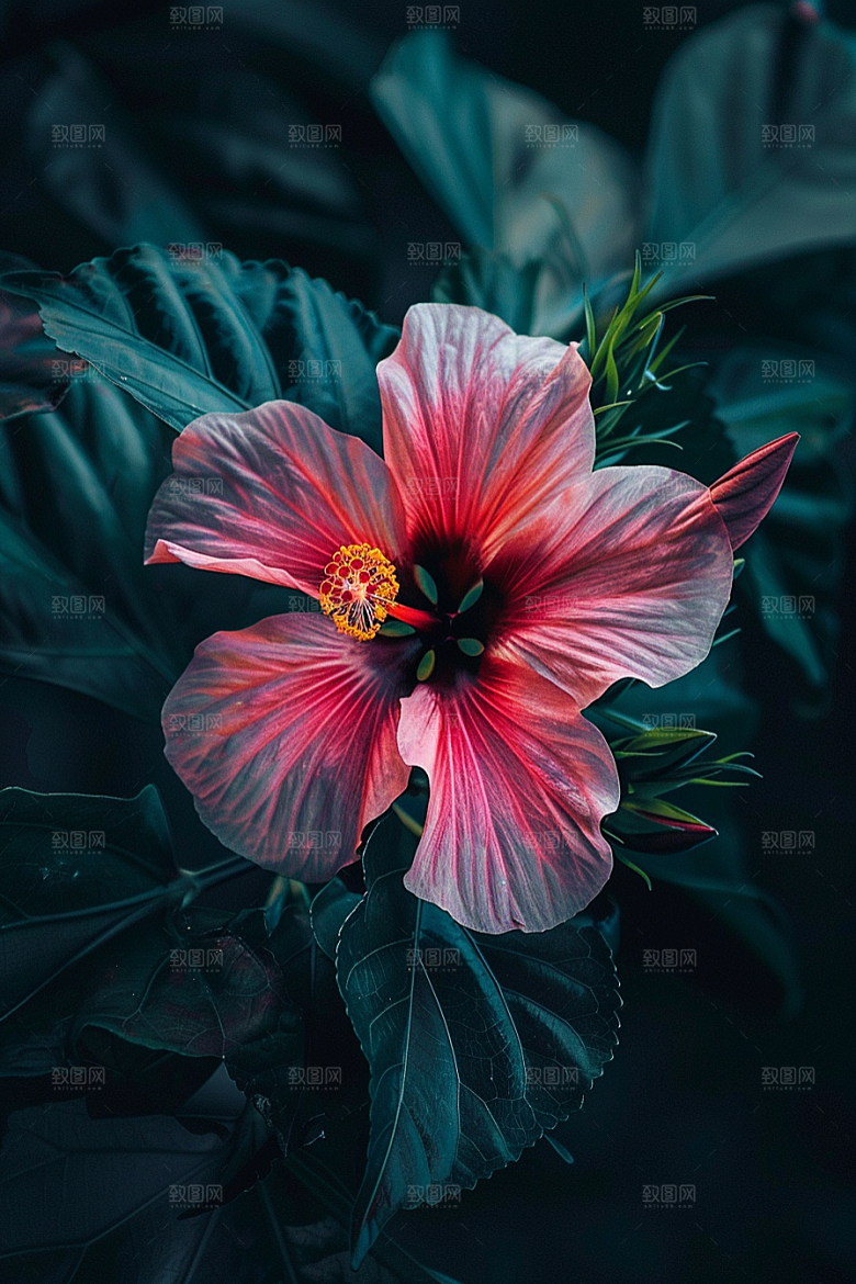 木槿花植物花卉摄影图