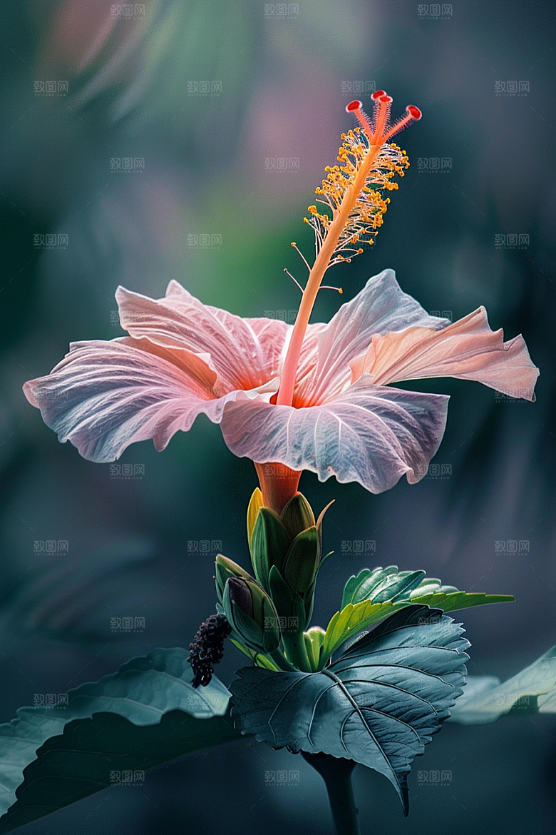 木槿花唯美花卉摄影图