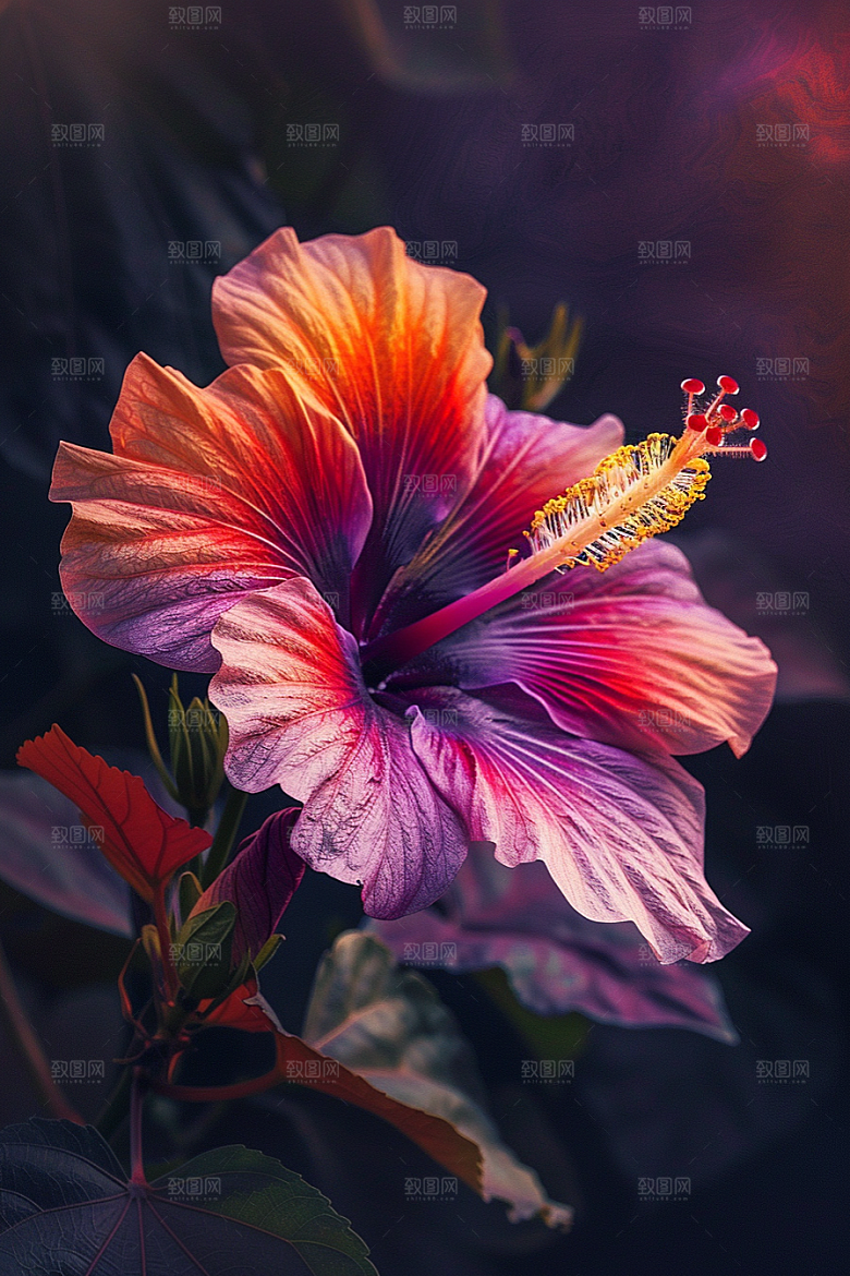 木槿花清新木棉摄影图