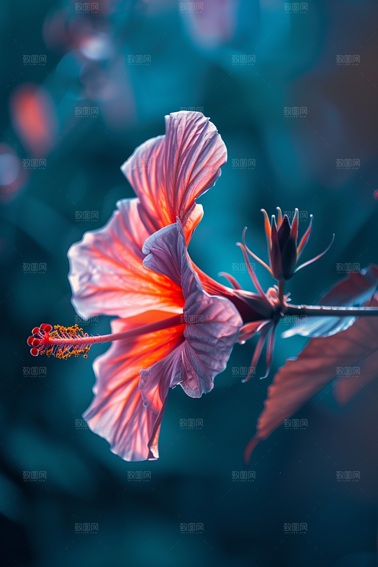 木槿花自然花朵摄影图