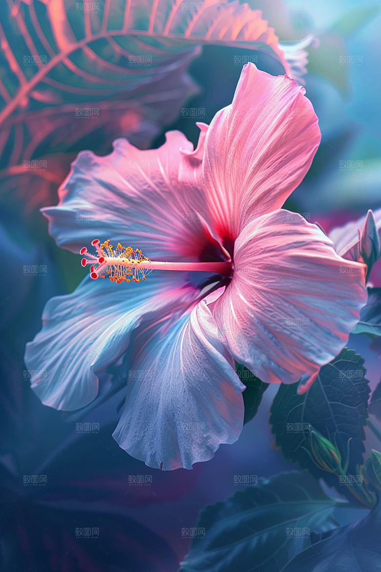 木槿花花朵清新摄影图