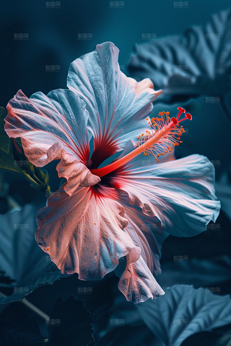 木槿花自然花卉摄影图