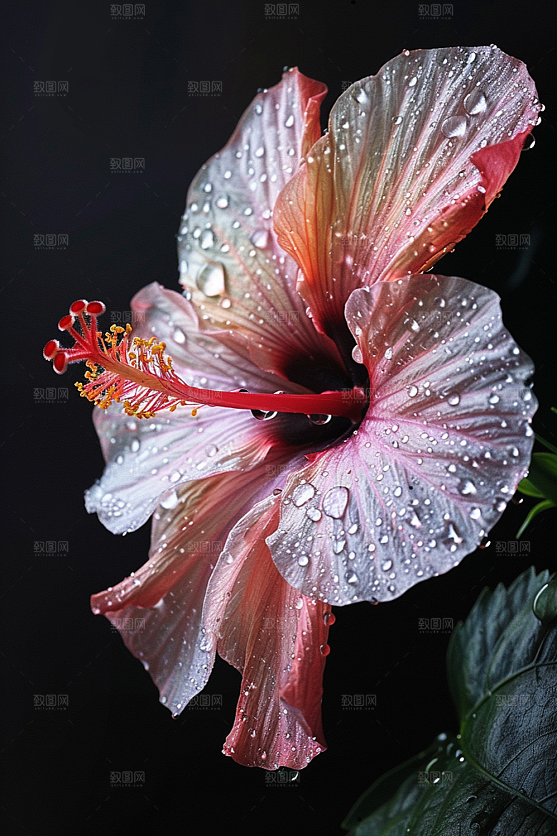 木槿花自然彩色摄影图
