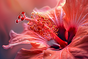 木槿花清新花卉摄影图