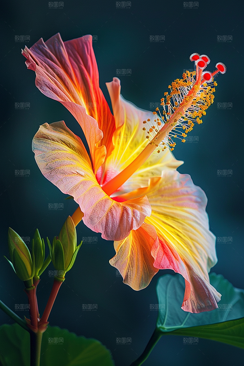 木槿花花卉自然摄影图