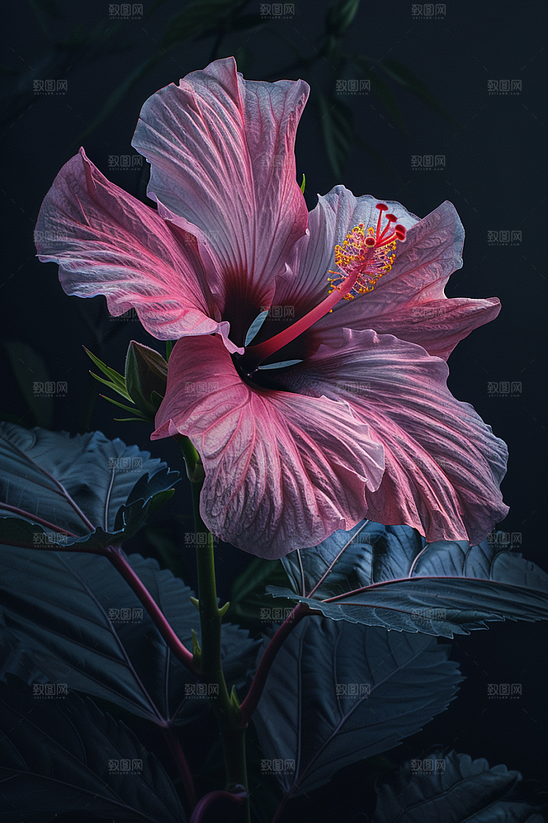 木槿花自然花朵摄影图