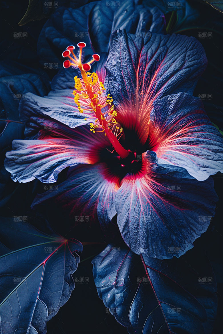木槿花夏季花朵摄影图