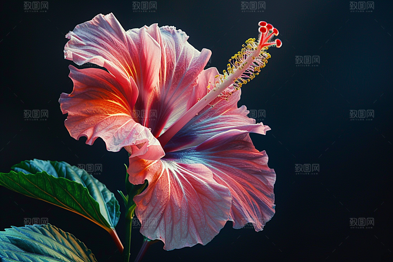 木槿花自然花卉摄影图