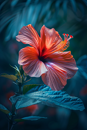 木槿花花卉唯美摄影图