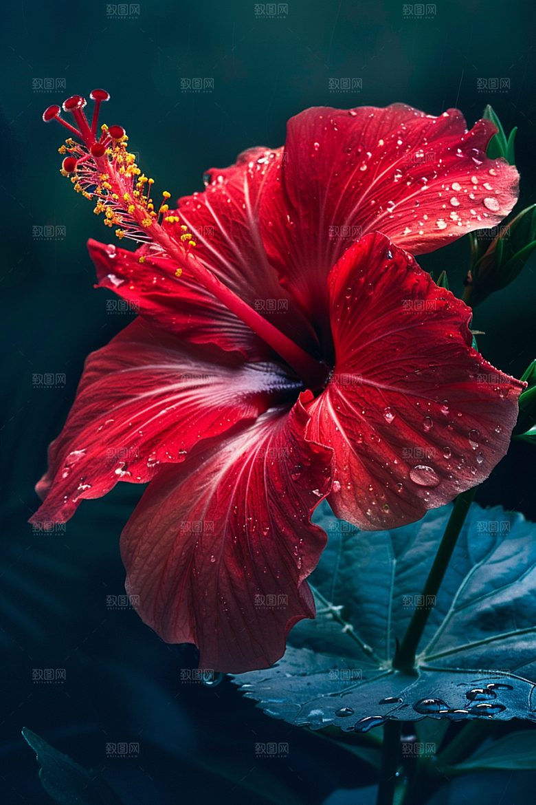 木槿花夏天清新摄影图