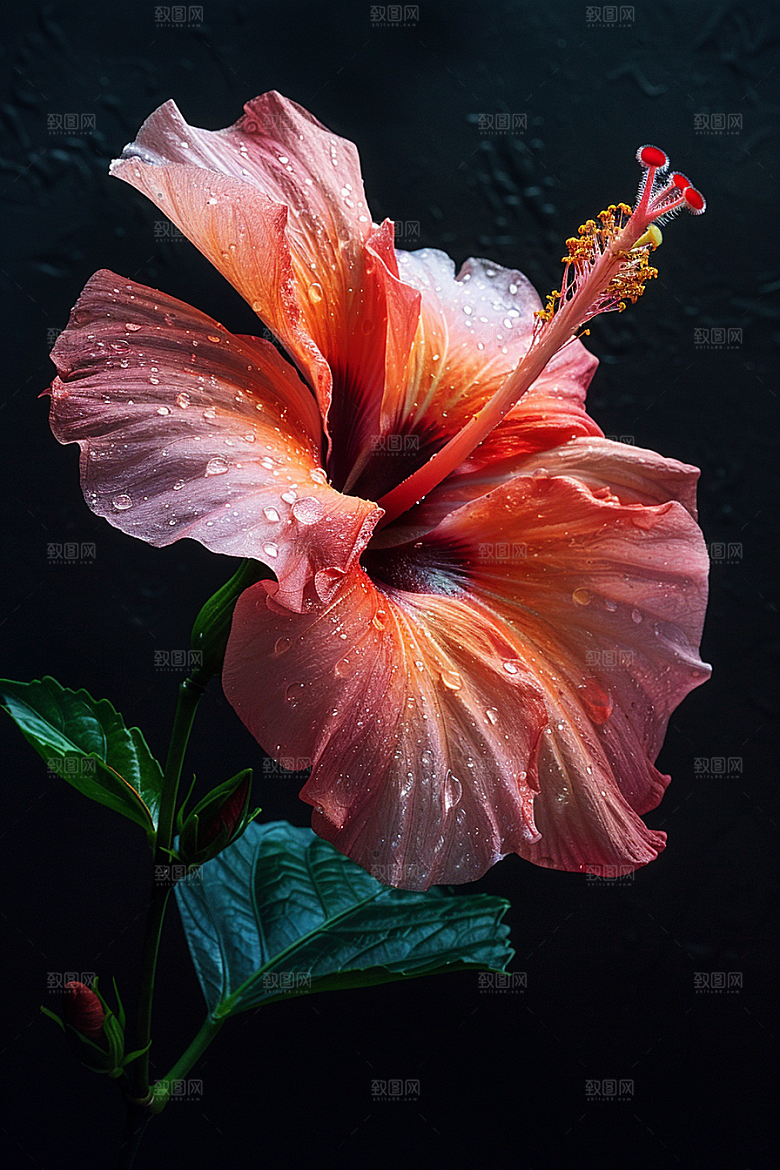 木槿花自然夏天摄影图