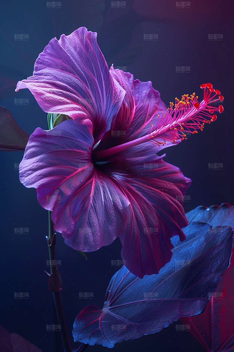 木槿花花卉花朵摄影图