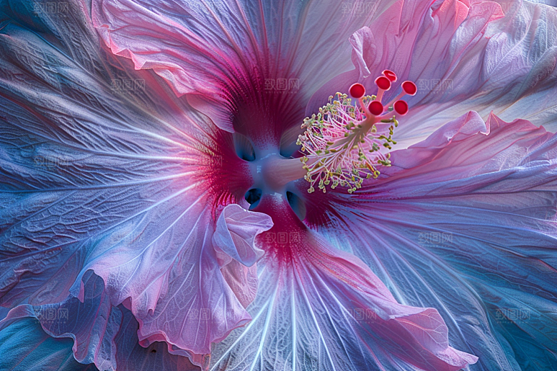 木槿花自然花朵摄影图