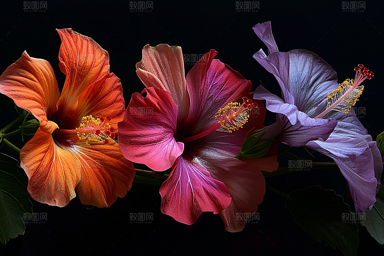 木槿花唯美高清摄影图