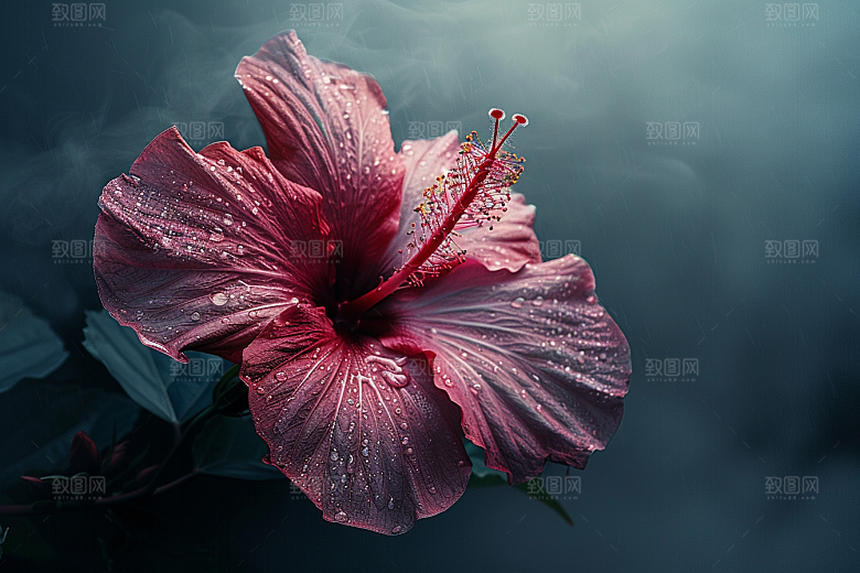 木槿花花朵夏季摄影图