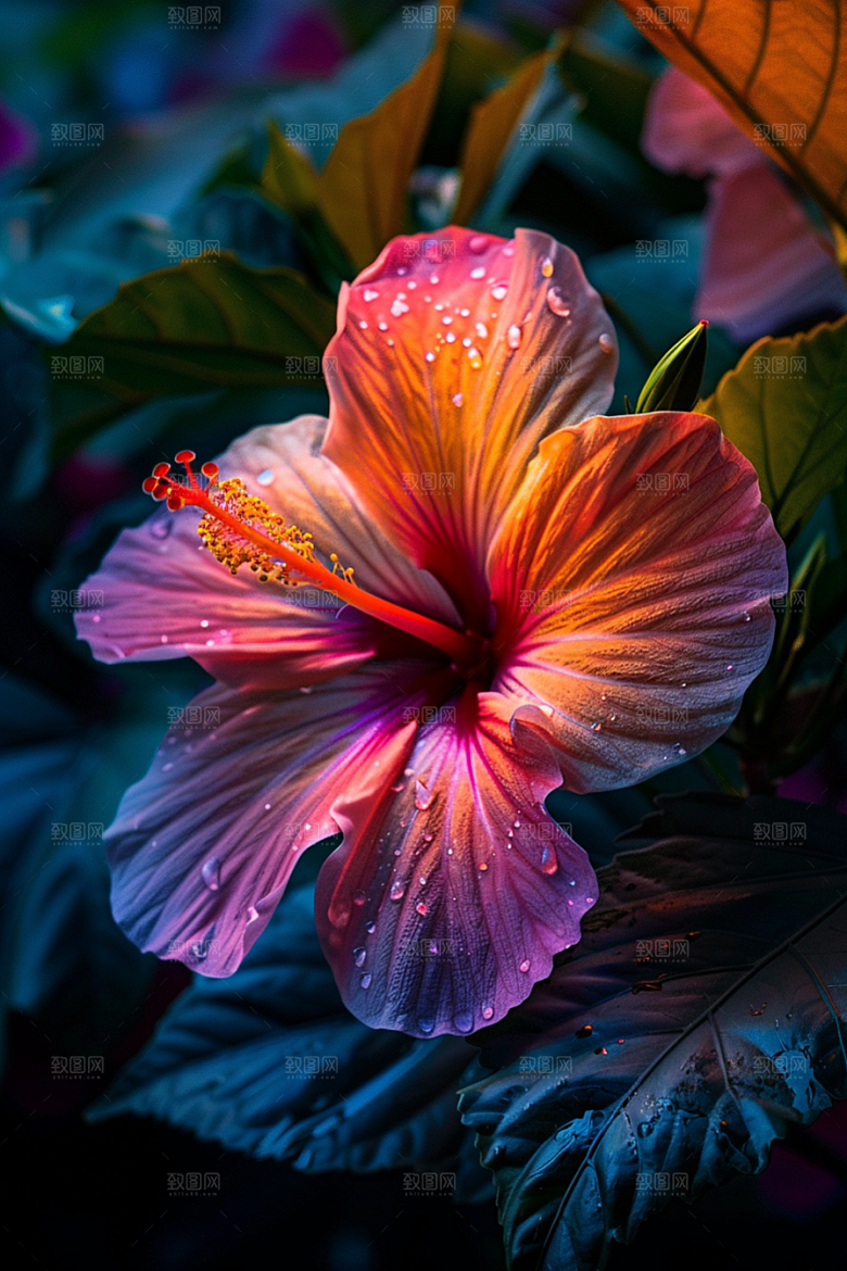 木槿花木棉夏天摄影图