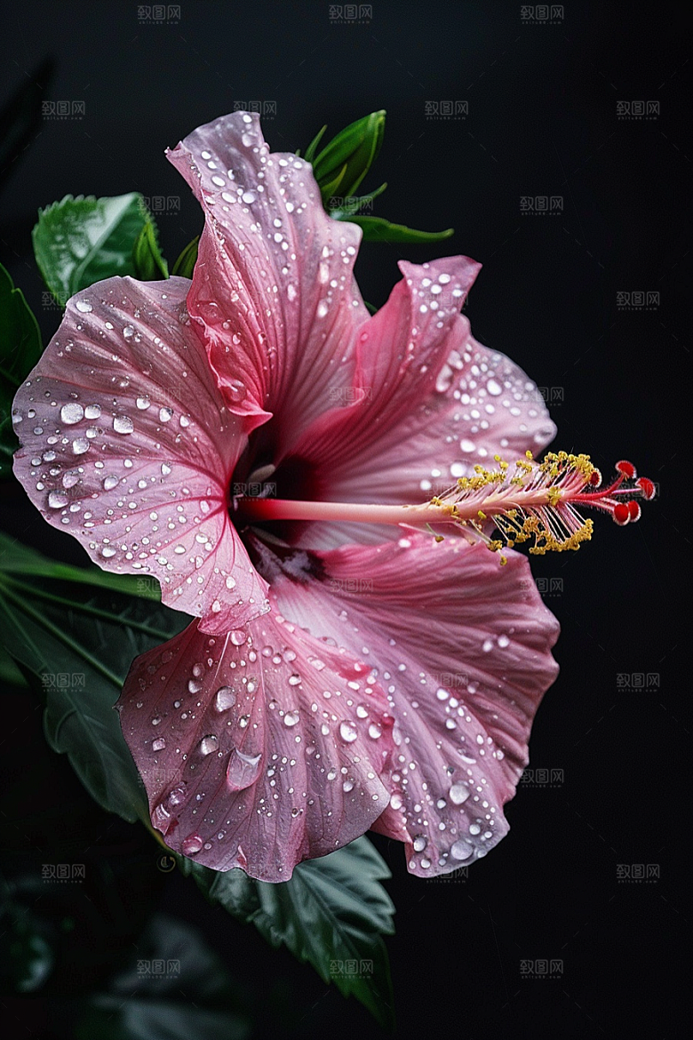 木槿花唯美夏季摄影图
