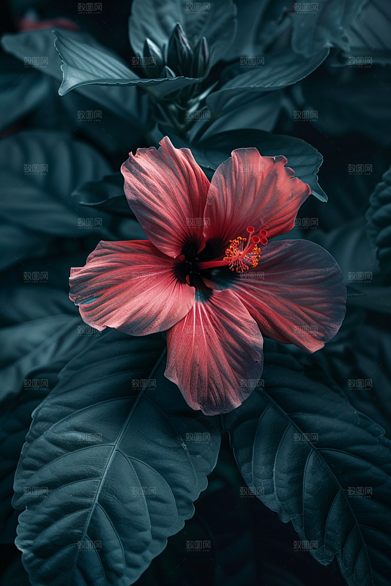 木槿花自然花朵摄影图