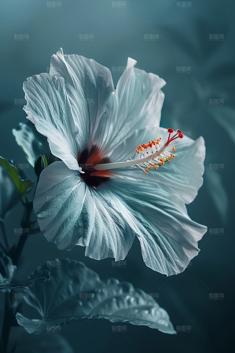 木槿花夏天清新摄影图