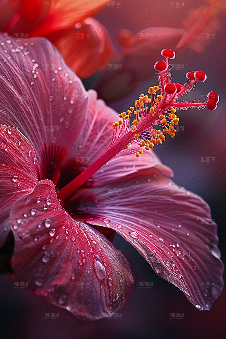 木槿花花卉唯美摄影图