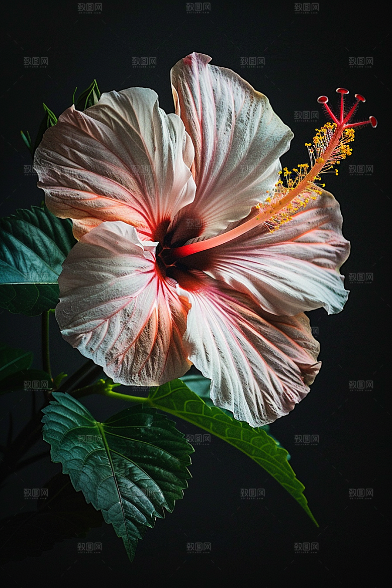 木槿花清新自然摄影图
