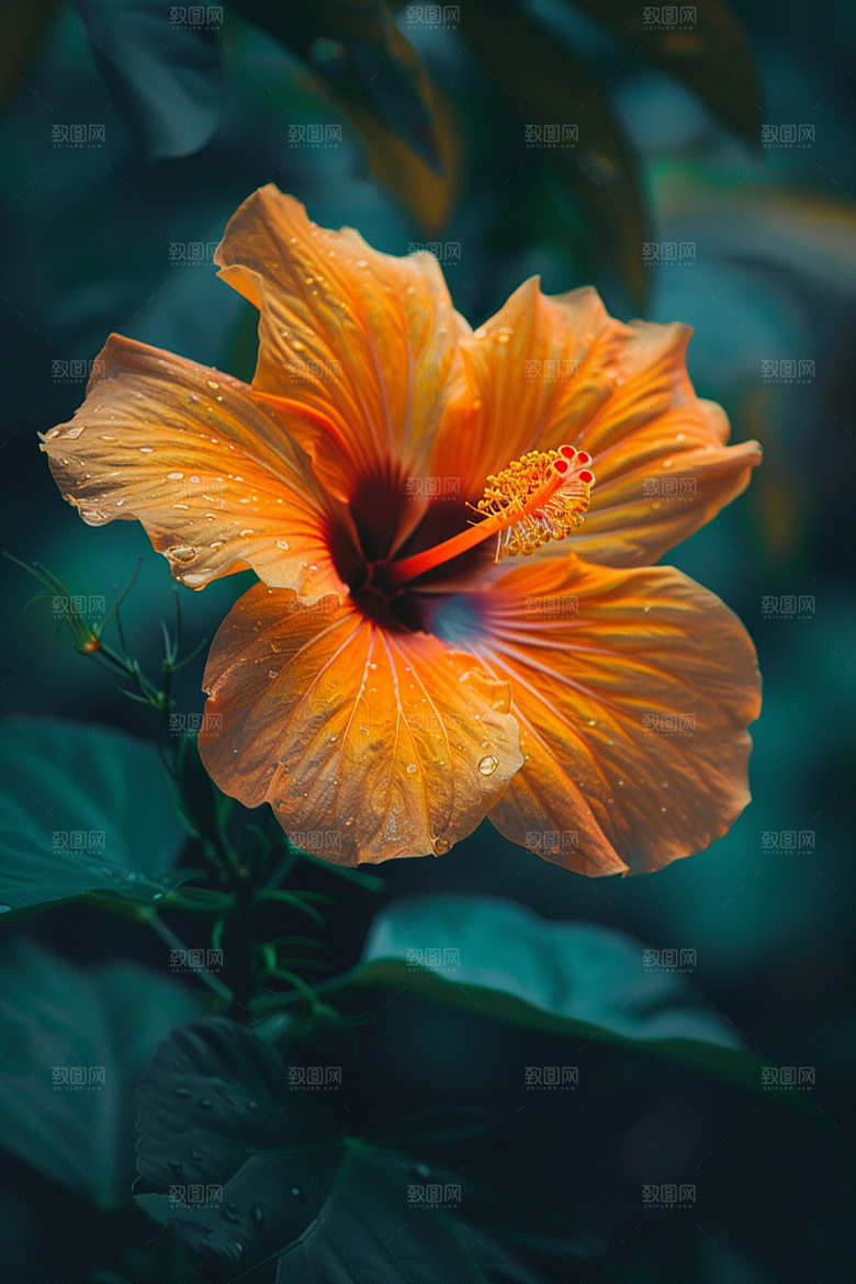 木槿花自然花朵摄影图