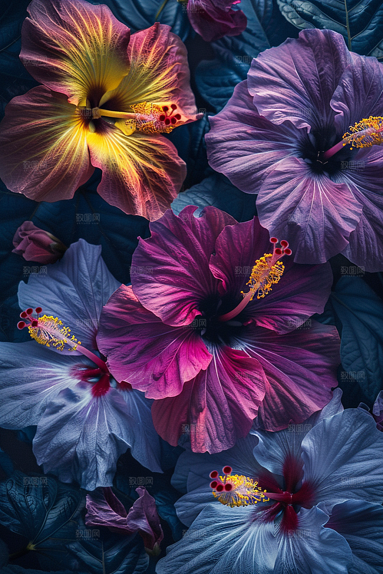 木槿花自然夏季摄影图